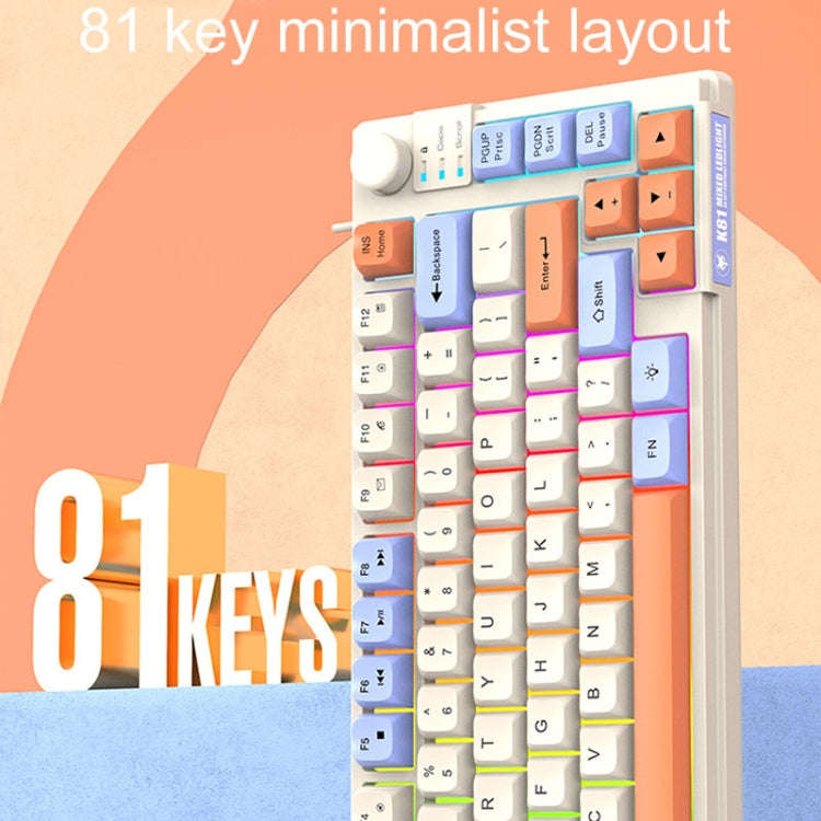 XUNSVFOX K81 Laptop Gaming Office Wired Illuminated Keyboard(Shimmer)