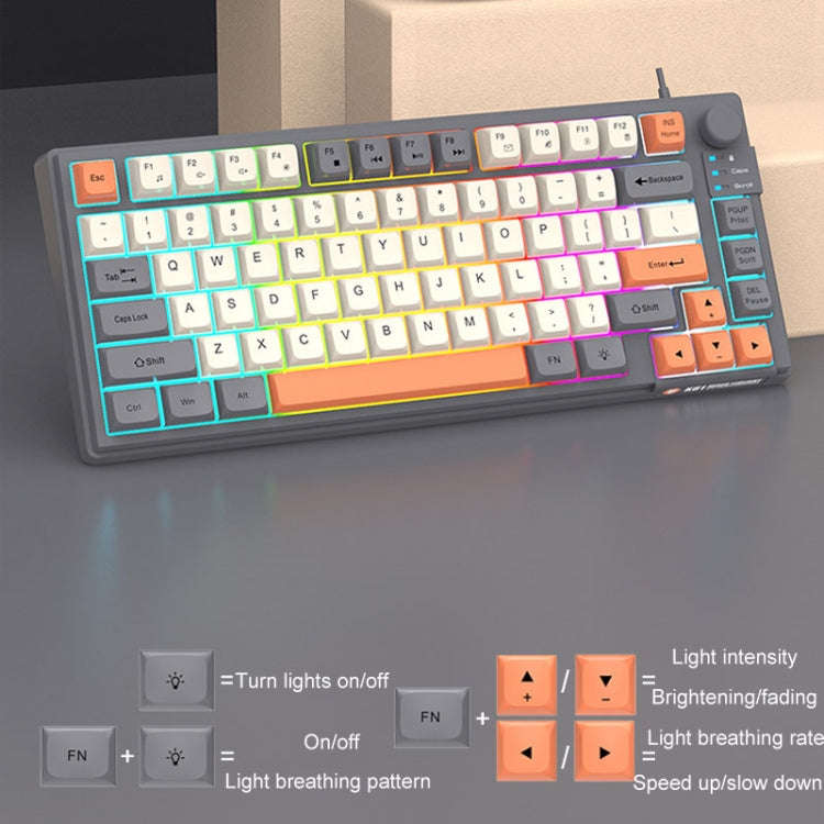 XUNSVFOX K81 Laptop Gaming Office Wired Illuminated Keyboard(Shimmer)