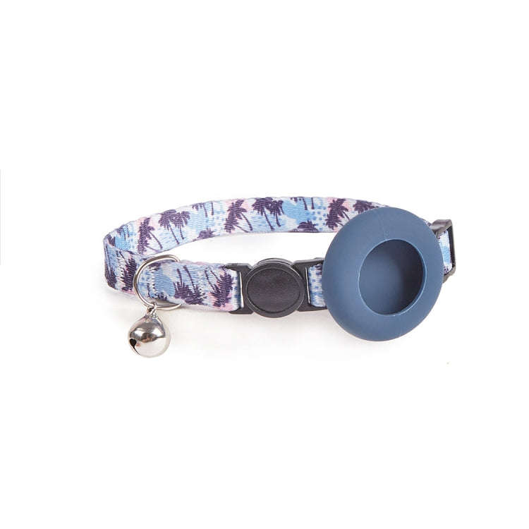 For AirTag Pet Collar Holder Print Design Case with Bell and Safety Buckle, Style: Night Beach