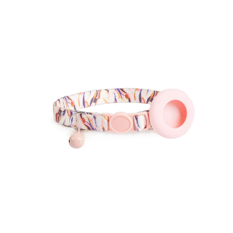For AirTag Pet Collar Holder Print Design Case with Bell and Safety Buckle, Style: Water Moon