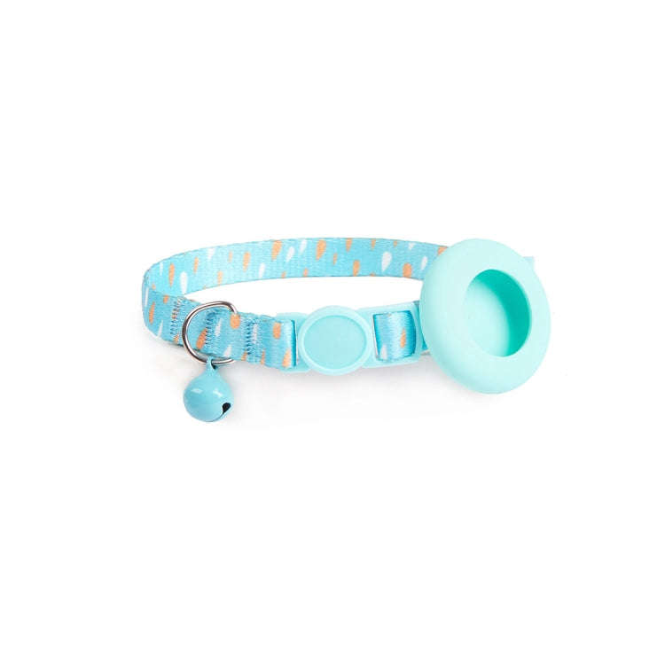 For AirTag Pet Collar Holder Print Design Case with Bell and Safety Buckle, Style: Blue Rainforest