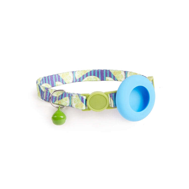 For AirTag Pet Collar Holder Print Design Case with Bell and Safety Buckle, Style: Lemon Ocean
