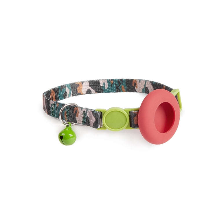 For AirTag Pet Collar Holder Print Design Case with Bell and Safety Buckle, Style: Forest camouflage