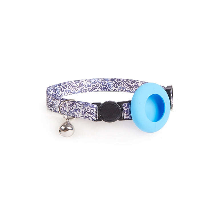 For AirTag Pet Collar Holder Print Design Case with Bell and Safety Buckle, Style: Night Coconut