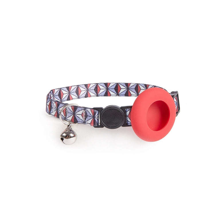For AirTag Pet Collar Holder Print Design Case with Bell and Safety Buckle, Style: Mirror Flower