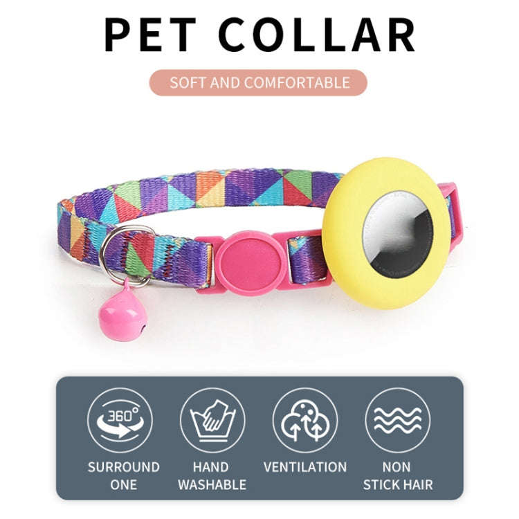 For AirTag Pet Collar Holder Print Design Case with Bell and Safety Buckle, Style: Pineapple Parrot