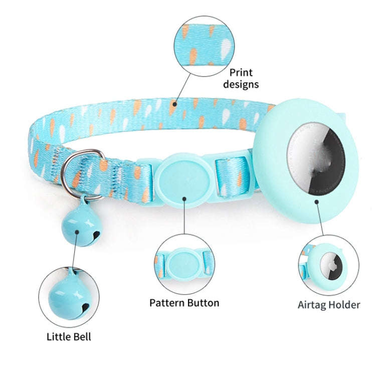 For AirTag Pet Collar Holder Print Design Case with Bell and Safety Buckle, Style: Pineapple Parrot