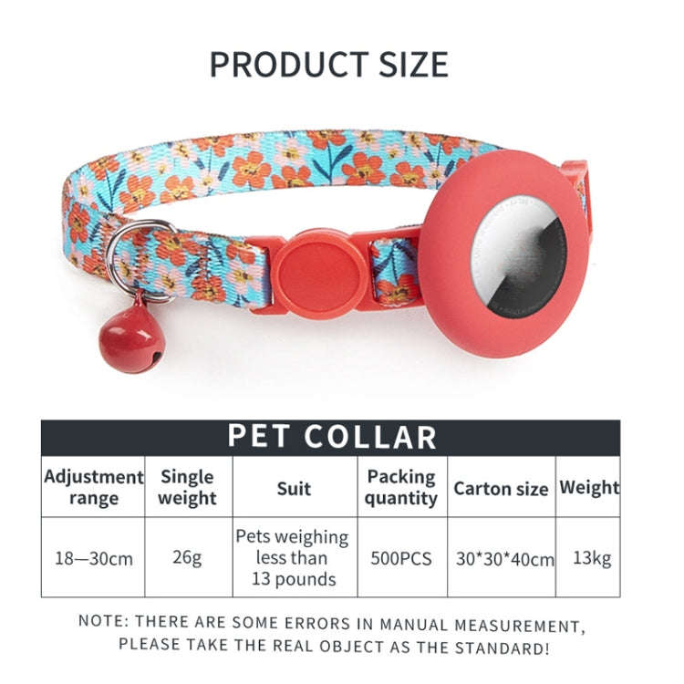 For AirTag Pet Collar Holder Print Design Case with Bell and Safety Buckle, Style: Pineapple Parrot
