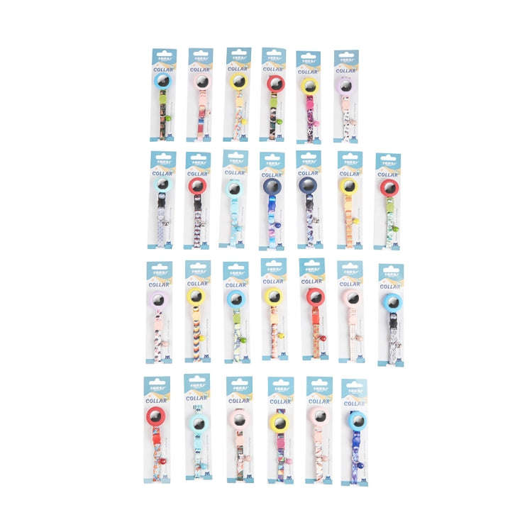 For AirTag Pet Collar Holder Print Design Case with Bell and Safety Buckle, Style: Fantasy Sky
