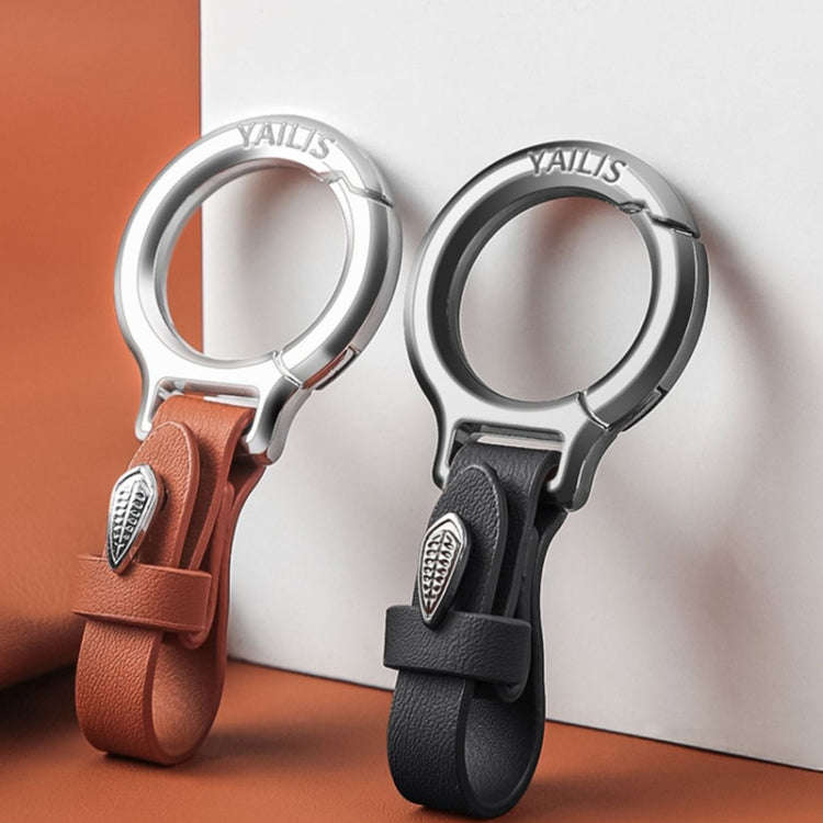 YAILIS Zinc Alloy Car Keychain Multi-functional Belt Hook Key Holder For Men & Women(Quartz Brown)