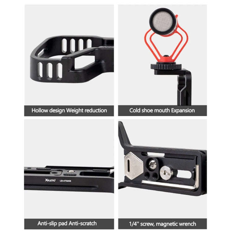 For Sony A7R4 / A7M4 Camera XILETU L-Type Quick Release Plate Shooting Expansion Bracket Cage