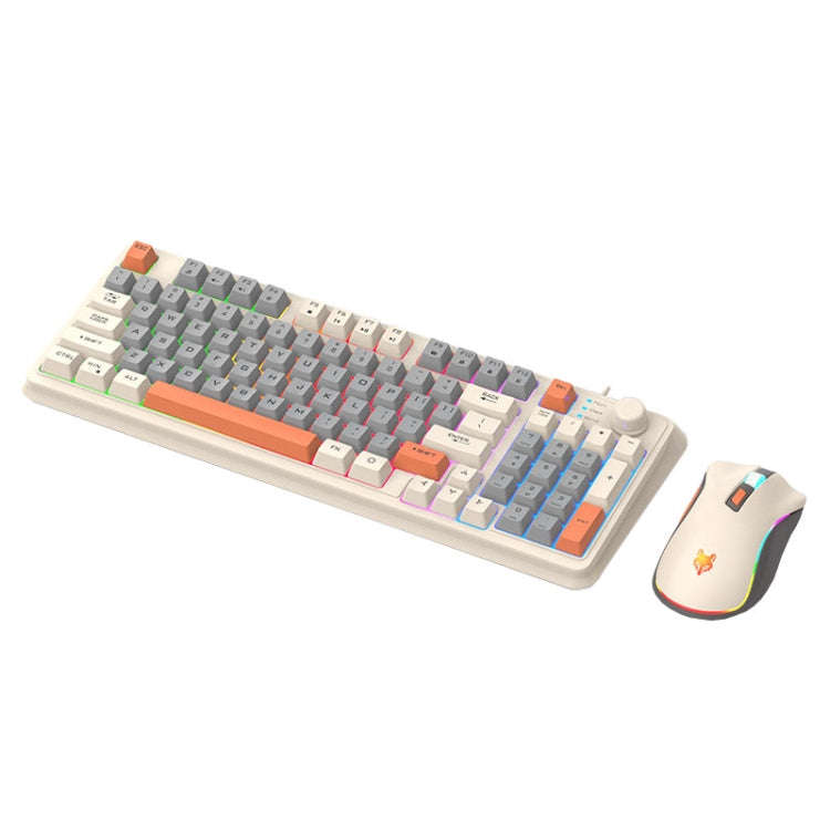 XUNSVFOX K820 Wired Gaming Mechanical Feeling 94 Keys Keyboard And Mouse Set(Bee)