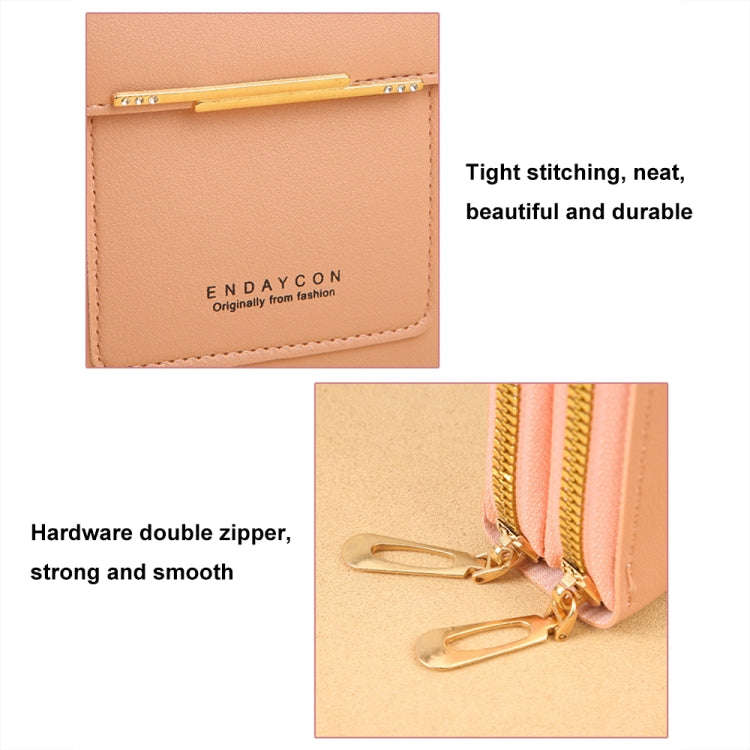 Touch Screen Crossbody Mobile Phone Bag Multifunctional Zipper Coin Purse(Deep Pink)