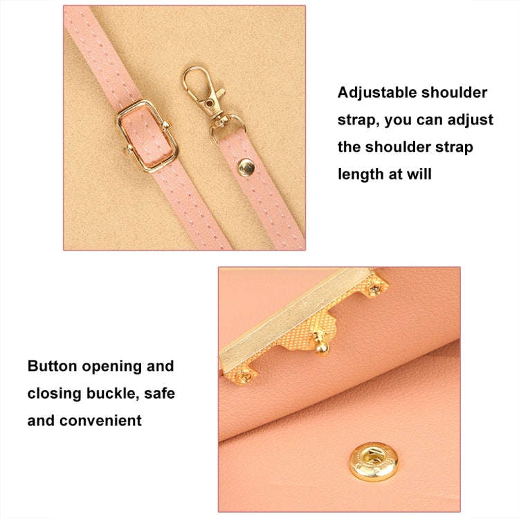 Touch Screen Crossbody Mobile Phone Bag Multifunctional Zipper Coin Purse(Deep Pink)