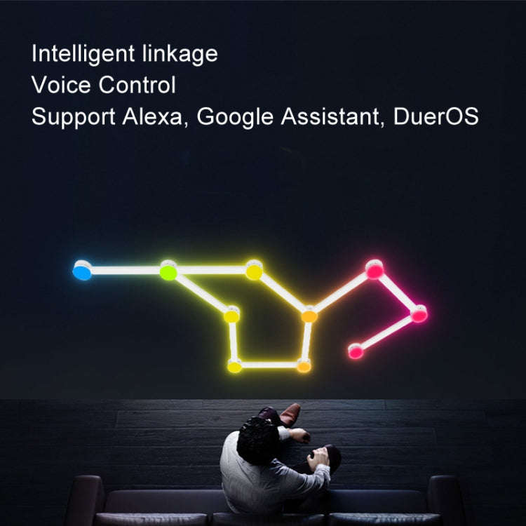 JSK-P30 9 Sections Smart WiFi Bluetooth Splicing Atmosphere Light Sound Control Constellation Lig...