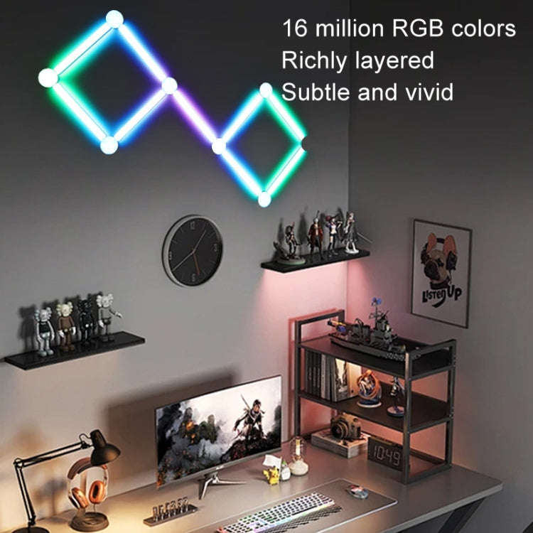 JSK-P30 9 Sections Smart WiFi Bluetooth Splicing Atmosphere Light Sound Control Constellation Lig...