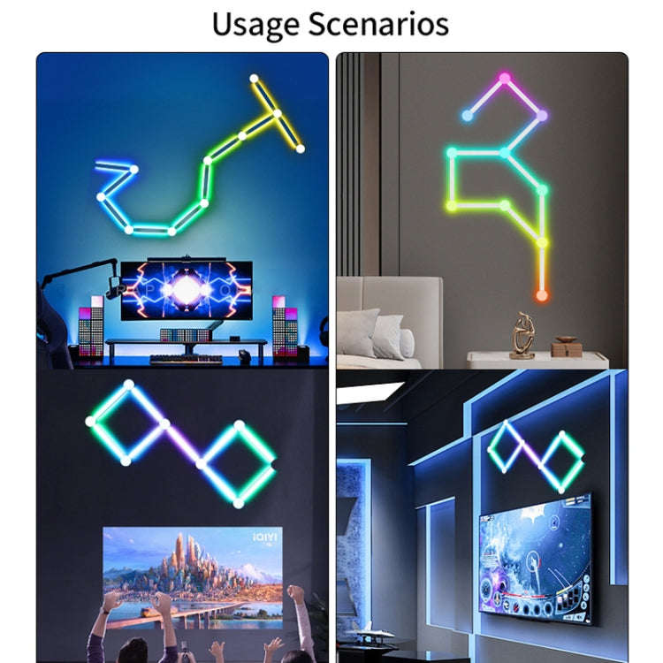 JSK-P30 9 Sections Smart WiFi Bluetooth Splicing Atmosphere Light Sound Control Constellation Lig...