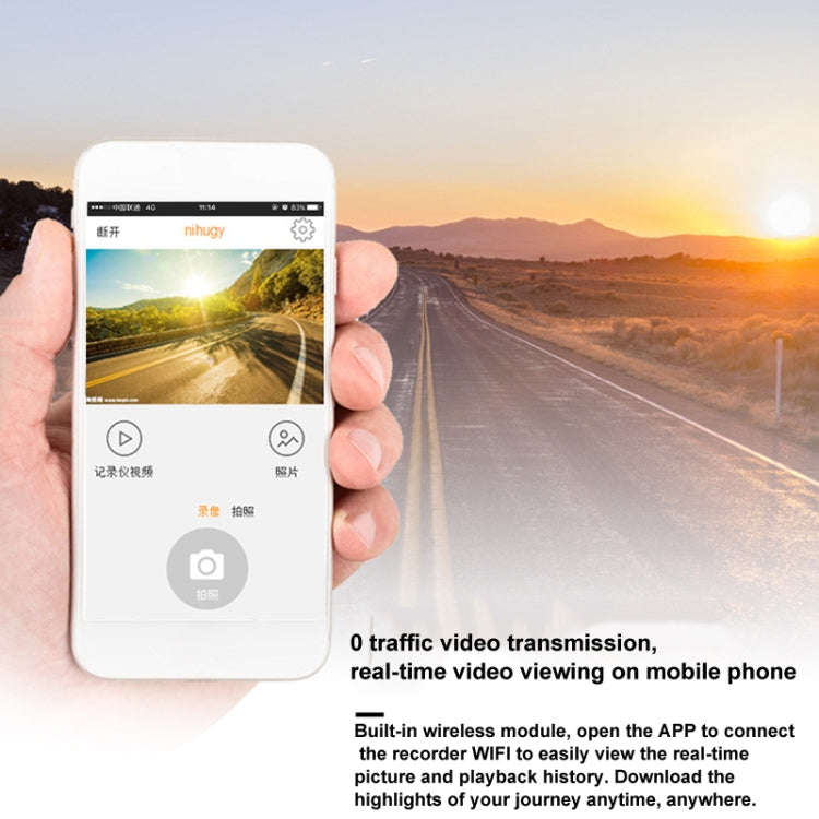 S600 1080P Wifi Dash Cam 170 Degree Wide Angle Lens Hidden Car Driving Recorder(Black)