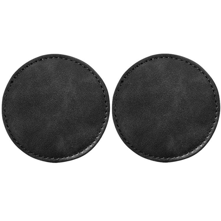 2pcs/ Set Car Suede Anti-Slip Water Coaster Car Interior Decoration(Black)