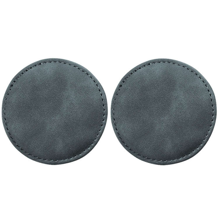 2pcs/ Set Car Suede Anti-Slip Water Coaster Car Interior Decoration(Gray)