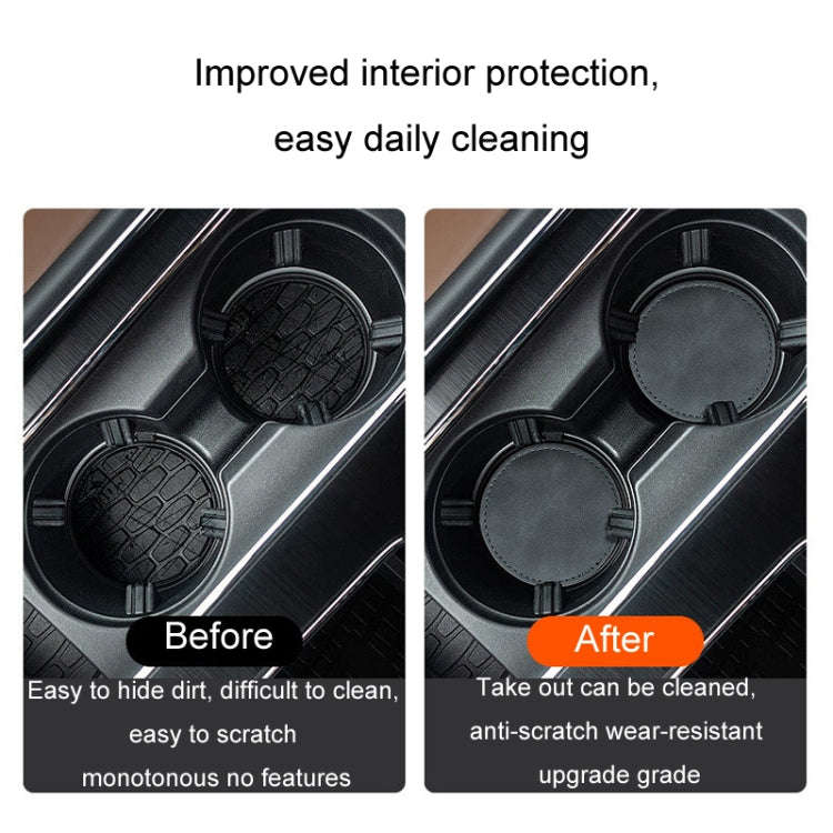 2pcs/ Set Car Suede Anti-Slip Water Coaster Car Interior Decoration(Gray)
