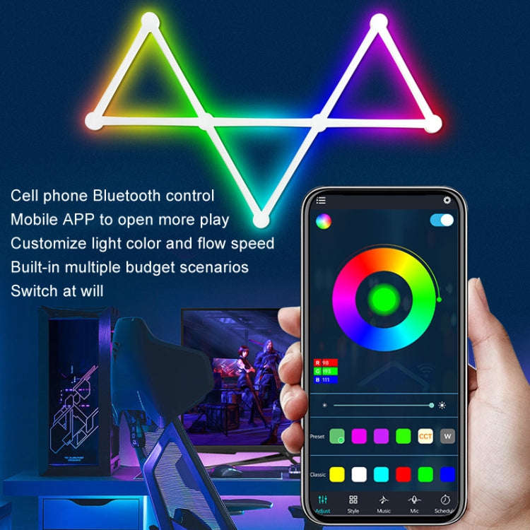 JSK-P22 5V Bluetooth RGB Stitching Light E-Sports Atmosphere Decorative Lamp, Style: 9 Sections+U...