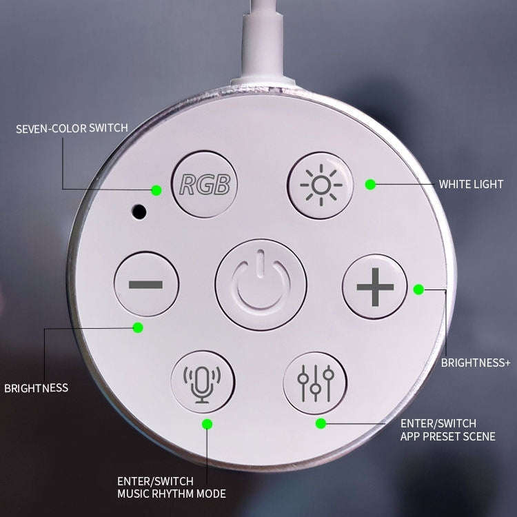 JSK-P22 5V Bluetooth RGB Stitching Light E-Sports Atmosphere Decorative Lamp, Style: 9 Sections+U...