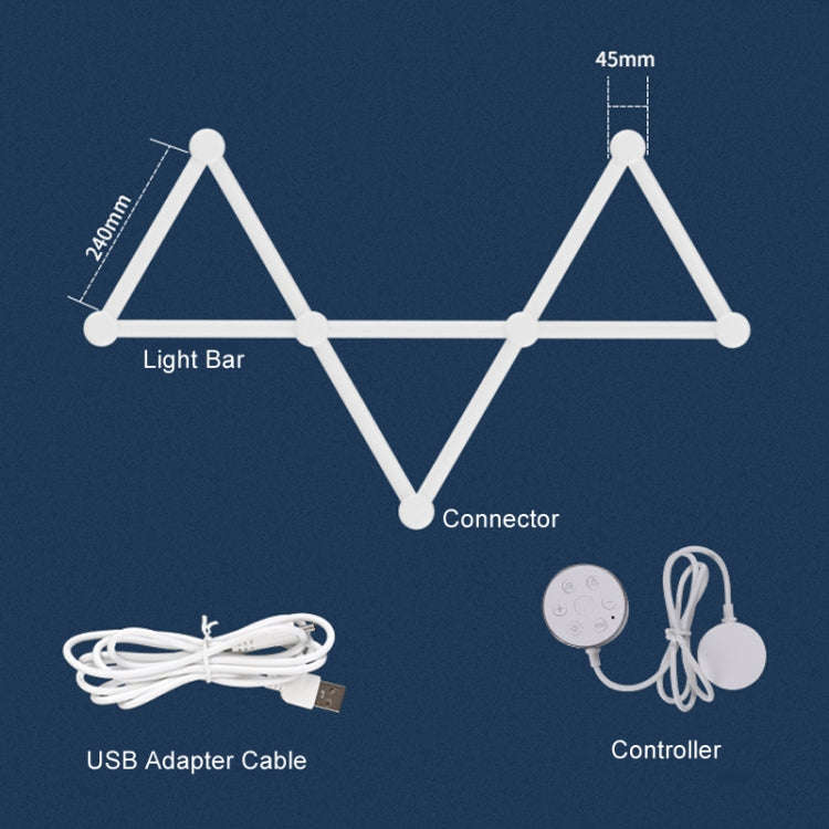 JSK-P22 5V Bluetooth RGB Stitching Light E-Sports Atmosphere Decorative Lamp, Style: 9 Sections+U...