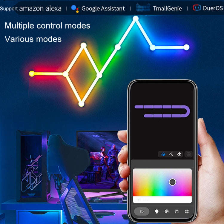 JSK-P26 Smart WiFi Bluetooth Version RGB Direct Illumination Phantom Splicing Light, Support Amaz...