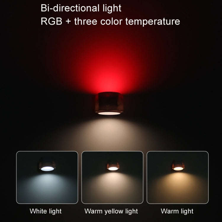 JSK-C38 Rechargeable Double Side Lighted Magnetic Wall Lamp Remote Control Night Light(White)