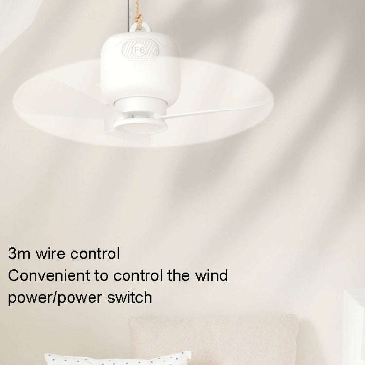 USB Plug-in Version Small Ceiling Fan Camping Outdoor Portable Hanging Fan(White)