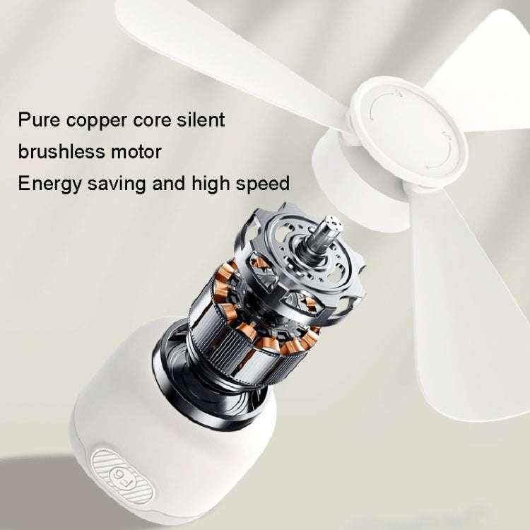 USB Plug-in Version Small Ceiling Fan Camping Outdoor Portable Hanging Fan(White)