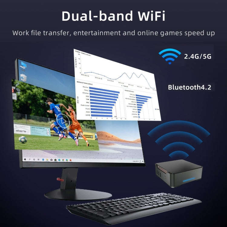 GK3Plus N100 16G+2TB US Plug 12th Intel Alderlake Dual HDMI+VGA Triple Display 4K HD Pocket Mini PC