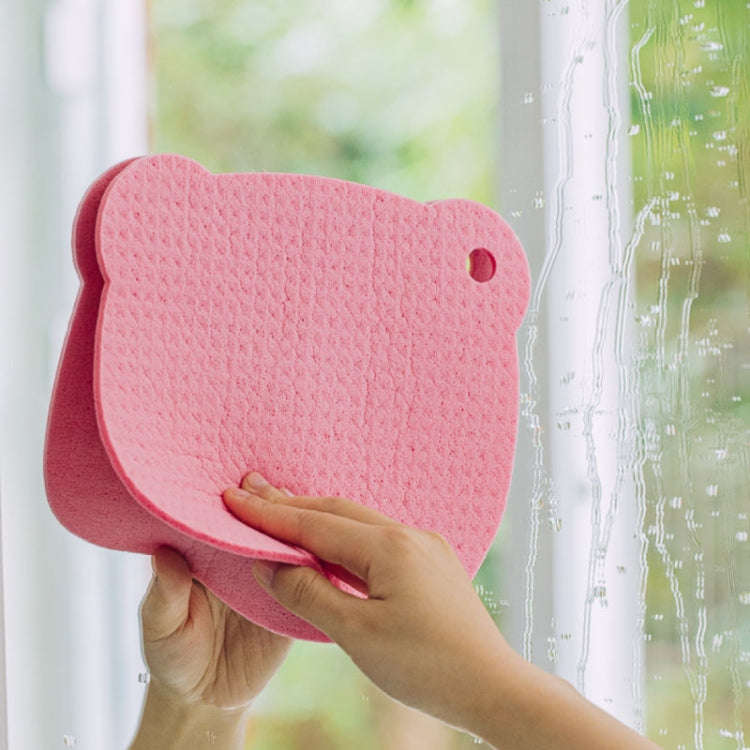 Wood Pulp Cotton Rag Kitchen Absorbent Traceless Cleaning Cloths Oil-free Sponge Wipes(Color Random)