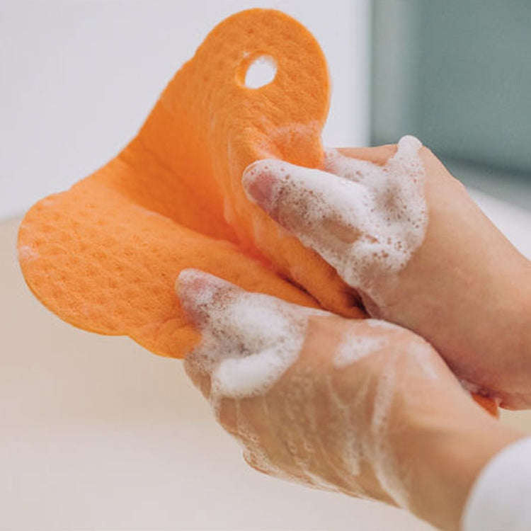 Wood Pulp Cotton Rag Kitchen Absorbent Traceless Cleaning Cloths Oil-free Sponge Wipes(Color Random)