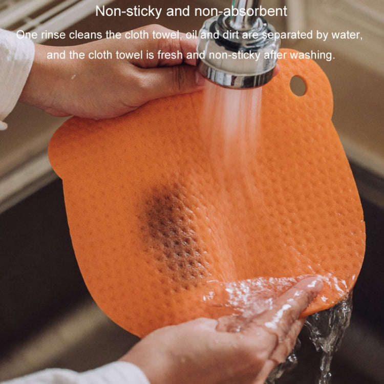 Wood Pulp Cotton Rag Kitchen Absorbent Traceless Cleaning Cloths Oil-free Sponge Wipes(Color Random)