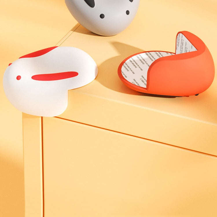 2pcs /Set Rabbit Children Anti-Bump Silicone Corner Guard Table Corner Protective Cover(White)