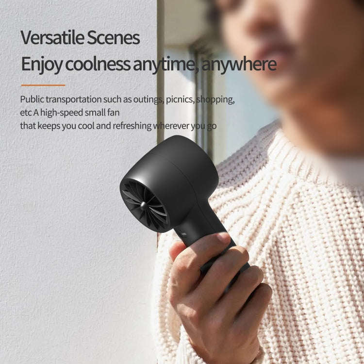 Outdoor Handheld Turbine Digital Display 100-Speed High-Speed Mini Fan, Color: Navy Blue