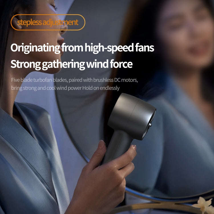 Outdoor Handheld Turbine Digital Display 100-Speed High-Speed Mini Fan, Color: Navy Blue