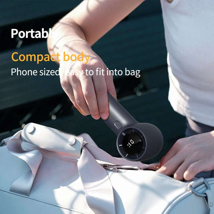 Outdoor Handheld Turbine Digital Display 100-Speed High-Speed Mini Fan, Color: Black