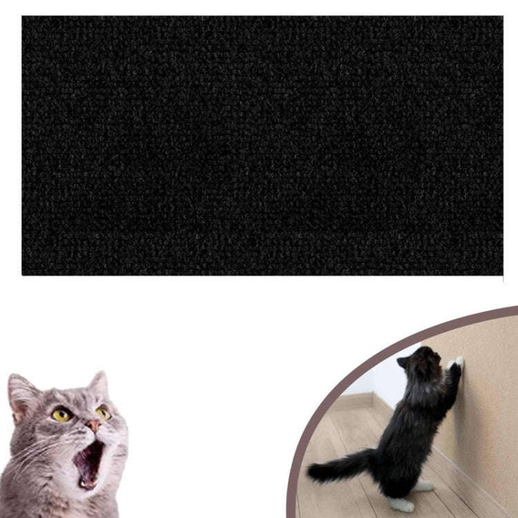 30 x 100cm Trimmable Self-Adhesive Cat Scratching Mat DIY Climbing Cat Scratcher(Black)