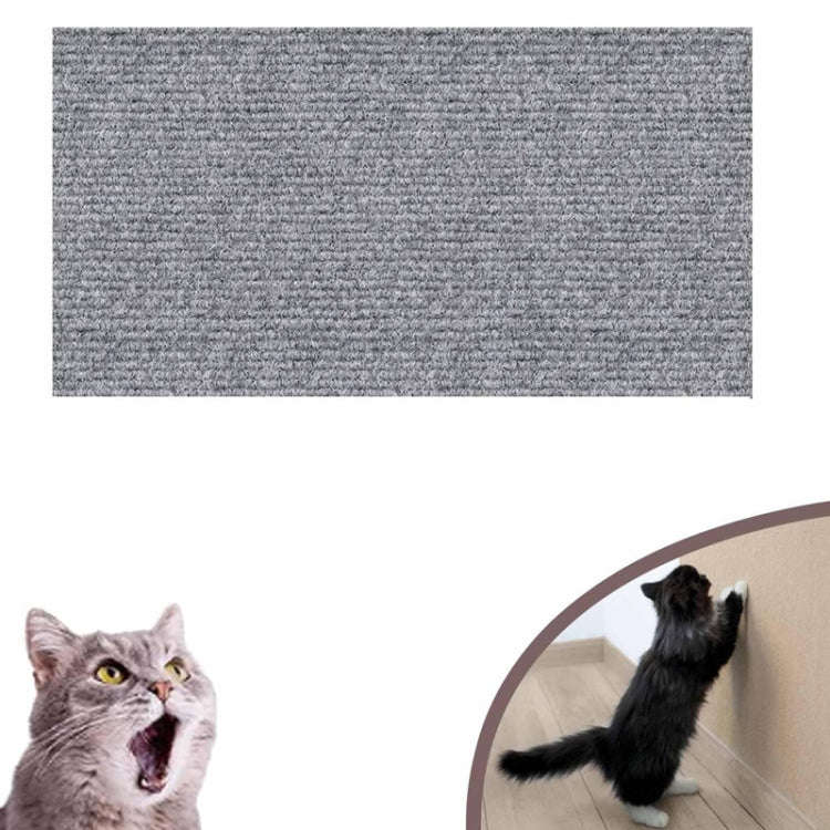 60 x 100cm Trimmable Self-Adhesive Cat Scratching Mat DIY Climbing Cat Scratcher(Light Grey)