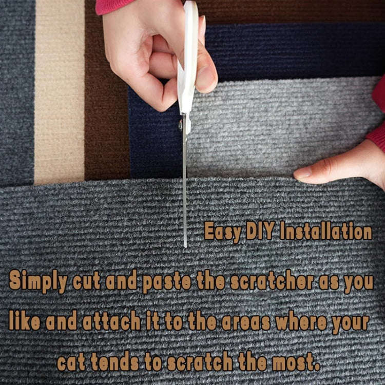 60 x 100cm Trimmable Self-Adhesive Cat Scratching Mat DIY Climbing Cat Scratcher(Black)