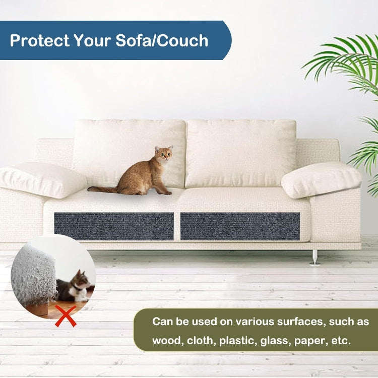60 x 100cm Trimmable Self-Adhesive Cat Scratching Mat DIY Climbing Cat Scratcher(Light Grey)