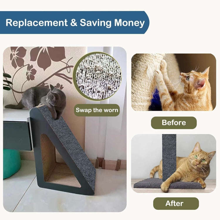 60 x 100cm Trimmable Self-Adhesive Cat Scratching Mat DIY Climbing Cat Scratcher(Black)