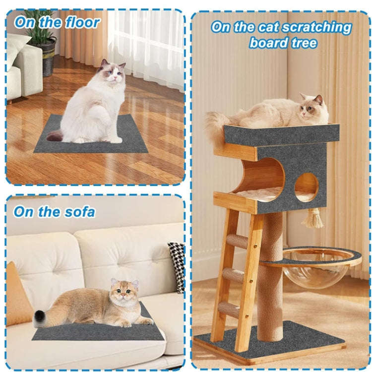 60 x 100cm Trimmable Self-Adhesive Cat Scratching Mat DIY Climbing Cat Scratcher(Black)