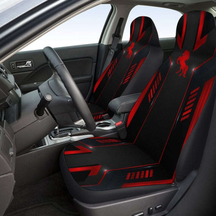 Car Universal Printed Seat Protector Automobile Decoration Supplies(Black And Red)
