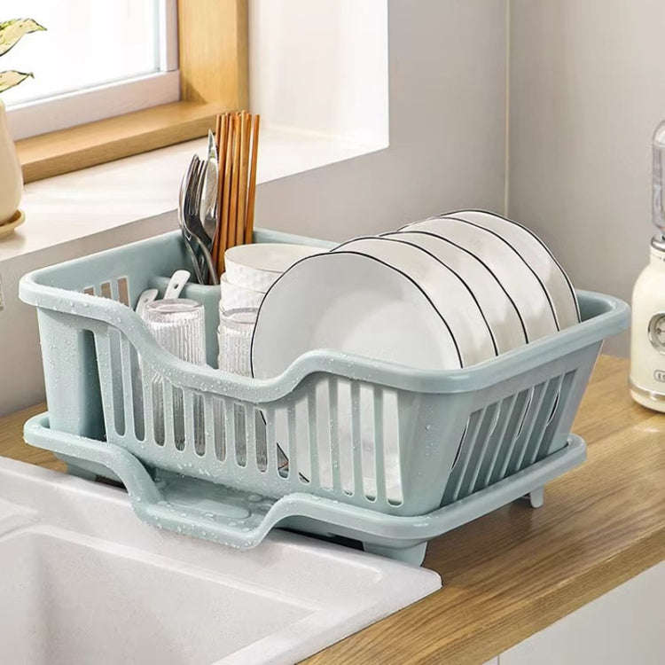 Dishes Storage Rack Kitchen Sink Drainage Shelf Small Cupboard Dish Box, Color: Thickened Blue