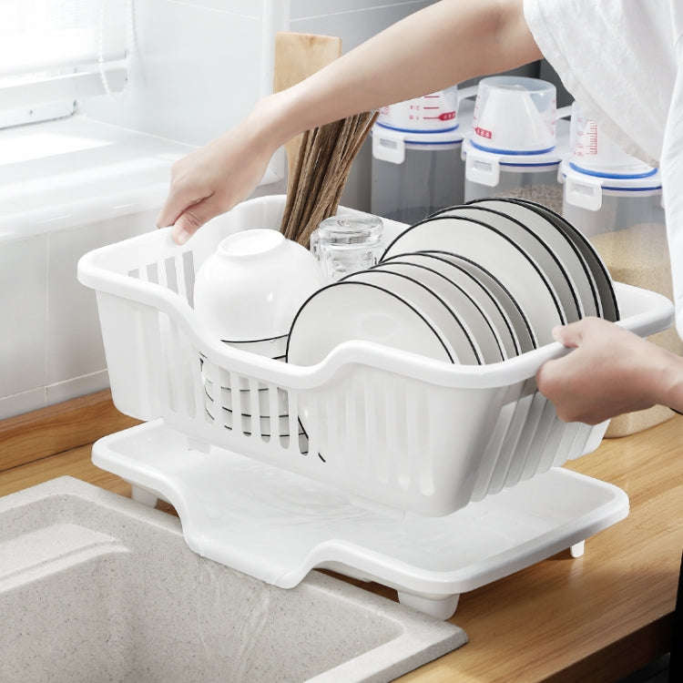 Dishes Storage Rack Kitchen Sink Drainage Shelf Small Cupboard Dish Box, Color: Extra Thick White
