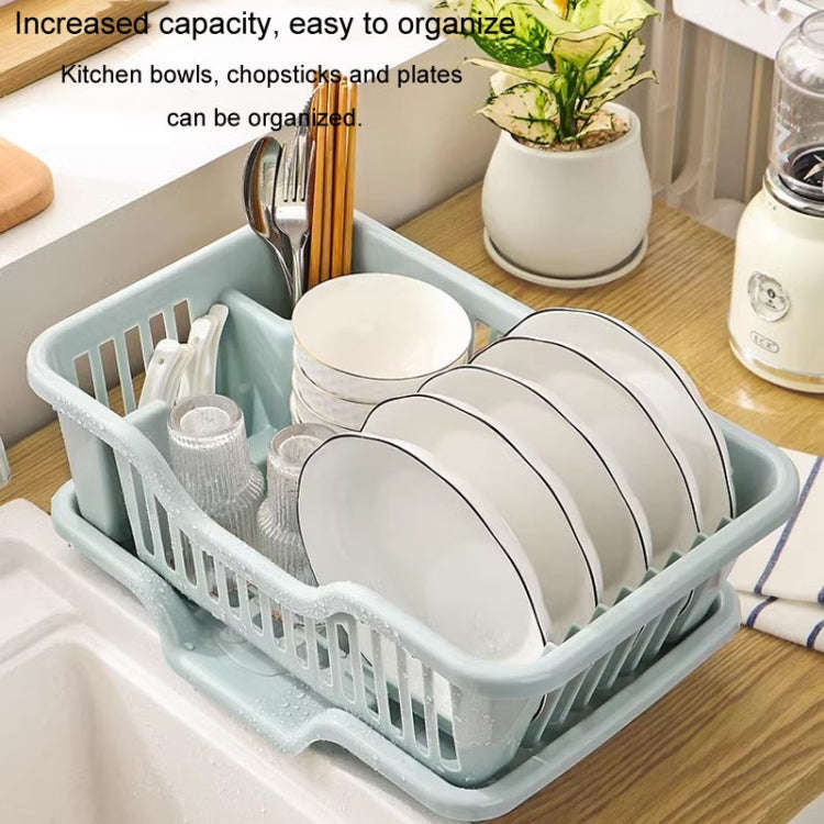 Dishes Storage Rack Kitchen Sink Drainage Shelf Small Cupboard Dish Box, Color: Extra Thick White
